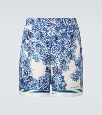 Couture Seam printed silk twill shorts | Givenchy