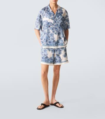 Couture Seam printed silk twill shorts | Givenchy