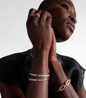 Move Noa 18kt white gold bangle with diamonds | Messika