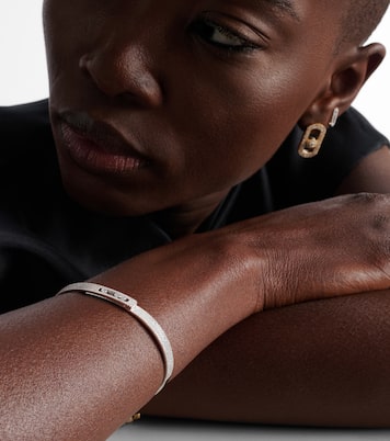 Move Noa 18kt white gold bangle with diamonds | Messika