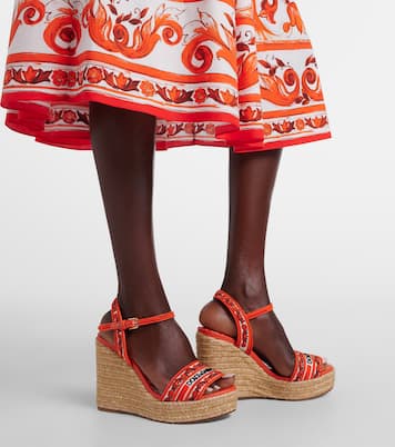 Floral embroidered espadrille wedges | Dolce&Gabbana