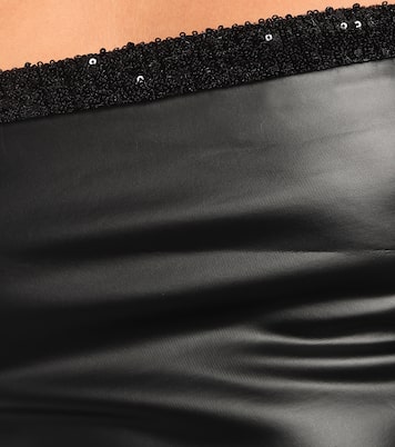 Off-shoulder faux leather jumpsuit | Halpern