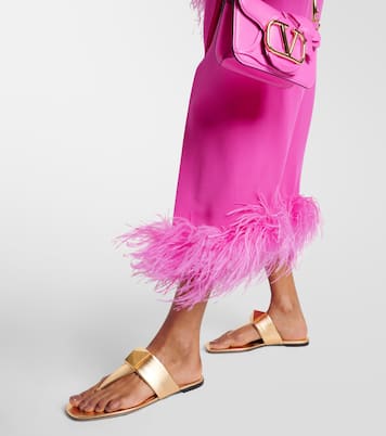 Sandalen One Stud aus Metallic-Leder | Valentino Garavani