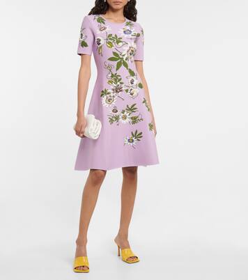 Robe en jacquard à fleurs | Oscar de la Renta