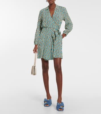 Gabriella 프린트 랩 미니드레스 | Velvet