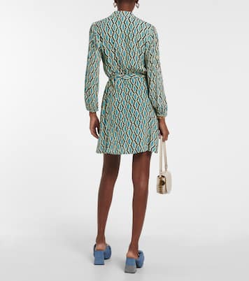 Gabriella 프린트 랩 미니드레스 | Velvet