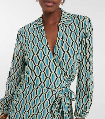 Gabriella 프린트 랩 미니드레스 | Velvet