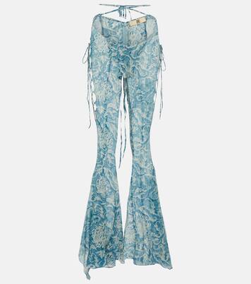 Pantalon à taille basse en soie mélangée | KNWLS