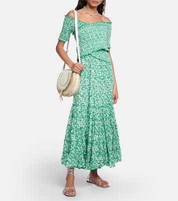 Robe midi Soledad à fleurs | Poupette St Barth