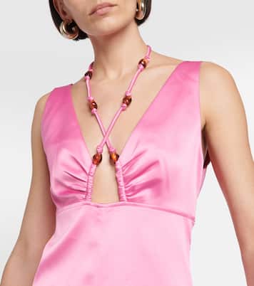 Robe midi en satin | Ganni