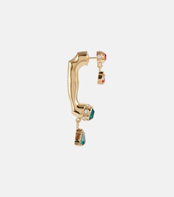Boucle d'oreille unique Mono Phone à cristaux | Rabanne