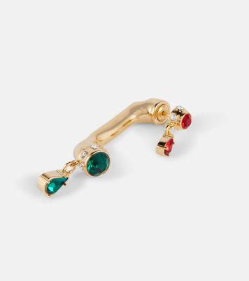 Boucle d'oreille unique Mono Phone à cristaux | Rabanne
