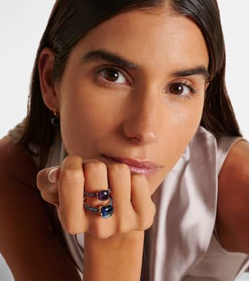 Ring Nudo Classic aus 18kt Rosé- und Weißgold mit Edelsteinen | Pomellato