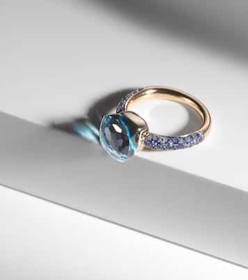 Ring Nudo Classic aus 18kt Rosé- und Weißgold mit Edelsteinen | Pomellato