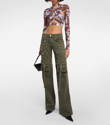 Floral cutout jersey crop top  | KNWLS