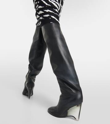 Leather knee-high boots | Alaïa