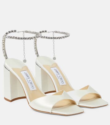 Saeda 85 embellished satin sandals  | Jimmy Choo