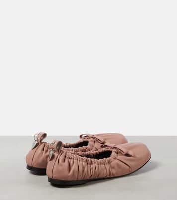 Bow-detail leather ballet flats | Acne Studios