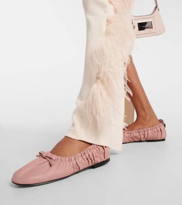 Bow-detail leather ballet flats | Acne Studios