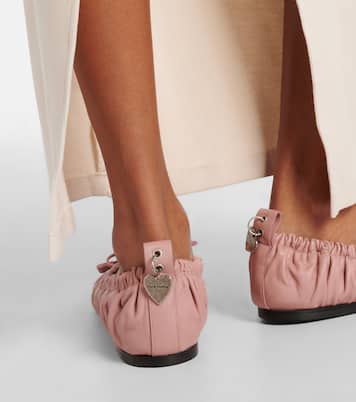 Bow-detail leather ballet flats | Acne Studios