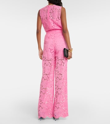 Weite High-Rise-Hose aus Spitze | Dolce&Gabbana