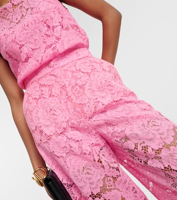 Weite High-Rise-Hose aus Spitze | Dolce&Gabbana