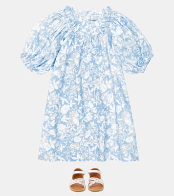 Balloon-sleeve floral cotton dress | Paade Mode