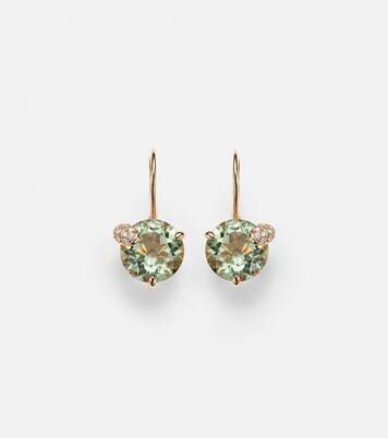 Peekaboo 18kt rose gold clip-on earrings with prasiolite and diamonds | Bucherer Fine Jewellery