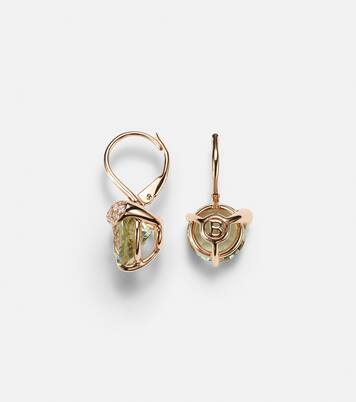 Peekaboo 18kt rose gold clip-on earrings with prasiolite and diamonds | Bucherer Fine Jewellery