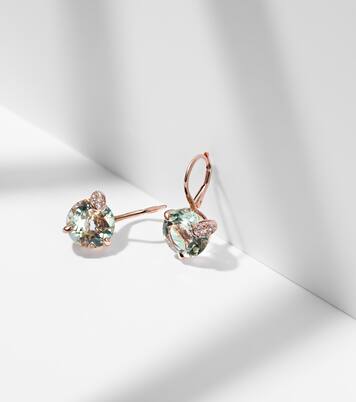 Peekaboo 18kt rose gold clip-on earrings with prasiolite and diamonds | Bucherer Fine Jewellery