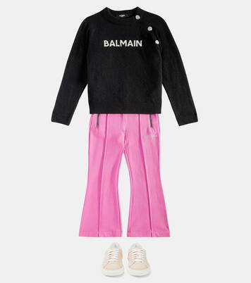 Cotton wide-leg pants | Balmain Kids
