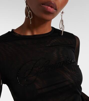 Logo tulle-trimmed T-shirt | Blumarine
