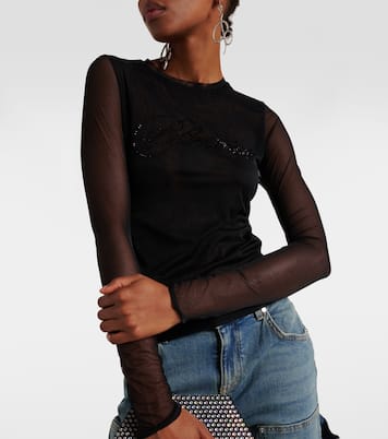 Logo tulle-trimmed T-shirt | Blumarine