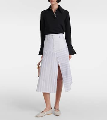 Patchwork cotton midi skirt | JW Anderson