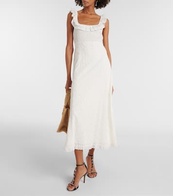 Abito midi Patsy in cotone sangallo | Rixo