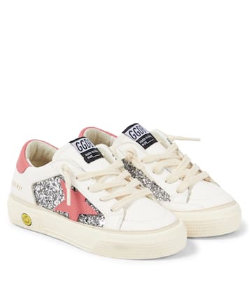 May glitter leather sneakers | Golden Goose Kids