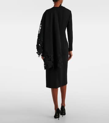 Midikleid aus Wolle mit Guipure-Spitze | Oscar de la Renta
