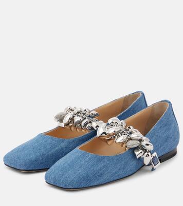 Mary-Jane-Ballerinas Puffy Heart aus Denim  | Mach & Mach