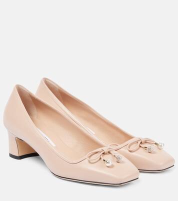 Elme 45 bow-detail leather pumps | Jimmy Choo