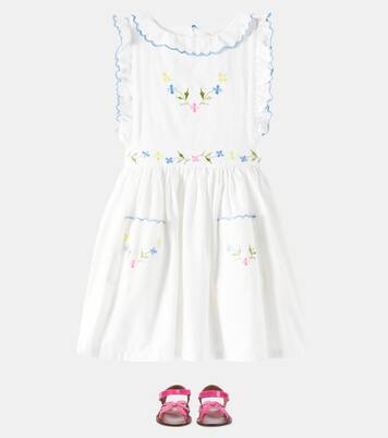 Hermione embroidered cotton baize dress | The New Society