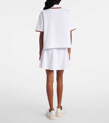 Web Stripe cropped cotton piqué polo shirt | Gucci