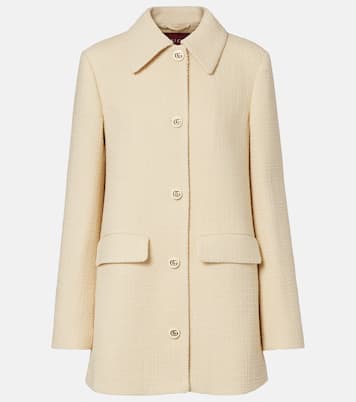 Chaqueta de tweed en mezcla de lana con GG | Gucci