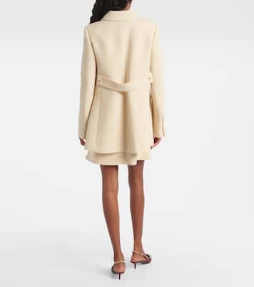 Chaqueta de tweed en mezcla de lana con GG | Gucci