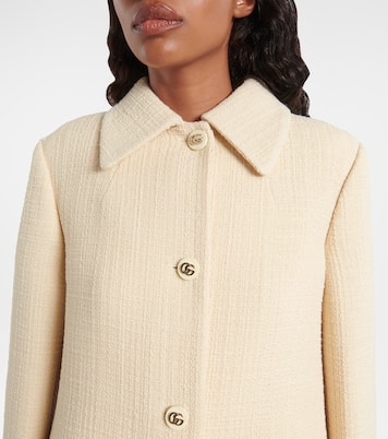 Chaqueta de tweed en mezcla de lana con GG | Gucci