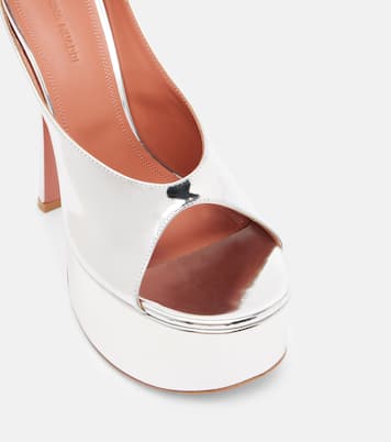 Anok 155 patent leather platform pumps | Amina Muaddi