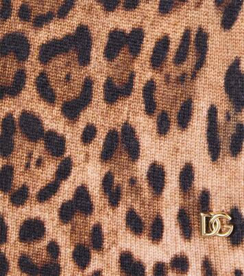 Leopard-print virgin wool skirt | Dolce&Gabbana Kids