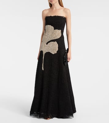 Robe Hallis aus Spitze mit Kristallen | Costarellos