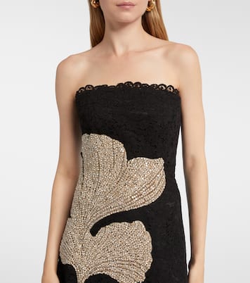 Robe Hallis aus Spitze mit Kristallen | Costarellos