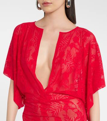 Robe longue Obie en dentelle | Norma Kamali