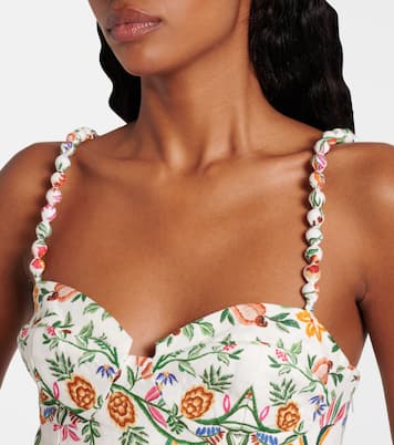 Delicate Forest floral linen romper | Farm Rio